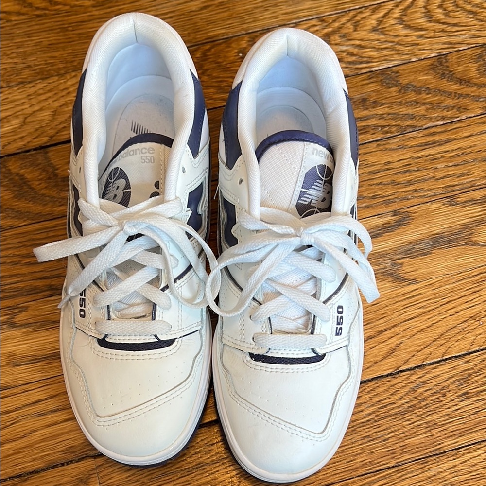 New Balance 550 White and Purple Sneakers